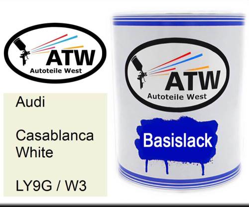 Audi, Casablanca White, LY9G / W3: 1L Lackdose, von ATW Autoteile West.